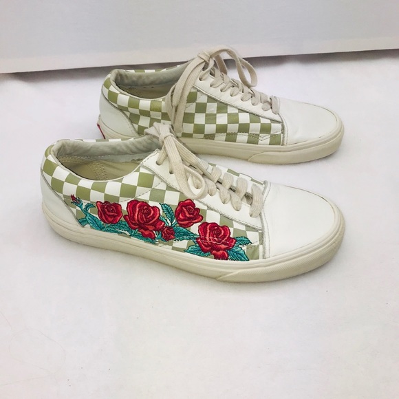 vans old skool dx rose embroidery